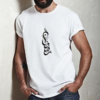 Men's Unisex Tee T shirt Hot Stamping Symbol Graphic Prints Plus Size Print Short Sleeve Casual Tops Cotton Basic Fashion Designer Big and Tall White Lightinthebox - thumbnail