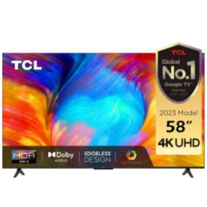 TCL 58 Inch 4K Edgeless UHD Google Smart TV 58T635 Black