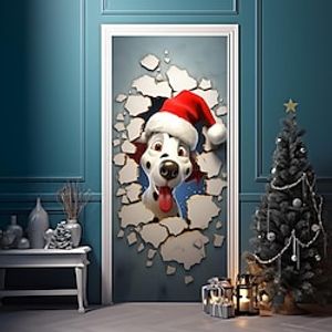 Christmas Dog Door Covers Door Tapestry Door Curtain Decoration Xmas Backdrop Door Banner for Front Door Christmas Holiday Party Decor Supplies miniinthebox