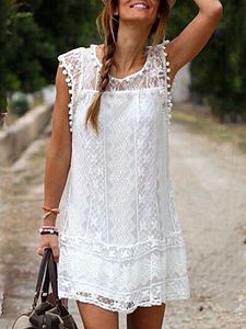 Round Neck Patchwork Lace Shift Dress