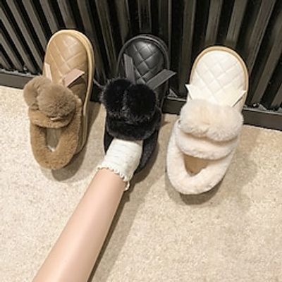 Women's Flats Slip-Ons Plus Size Comfort Shoes Home Daily Fleece Lined Winter Flat Heel Casual Comfort Minimalism Faux Leather Black Khaki Beige Lightinthebox Women's Flats Slip-Ons Plus Size Comfort Shoes Home Daily Fleece Lined Winter Flat Heel Casual Comfort Minimalism Faux Leather Black Khaki Beige Lightinthebox