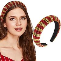 Christmas Rhinestones Headbands Padded Wide Hairband Crystal Beaded Hair Hoop for Women and Girls Lightinthebox - thumbnail