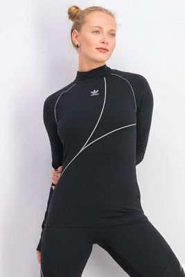 Womens Reflective Trefoil T-Shirt  Black