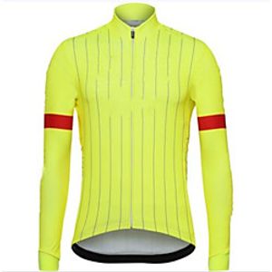 CAWANFLY Men's Long Sleeve Cycling Jersey Yellow Bike Tracksuit Jersey Top Road Bike Cycling Quick Dry Sports Clothing Apparel  Micro-elastic Lightinthebox