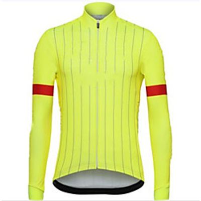 CAWANFLY Men's Long Sleeve Cycling Jersey Yellow Bike Tracksuit Jersey Top Road Bike Cycling Quick Dry Sports Clothing Apparel  Micro-elastic Lightinthebox