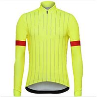 CAWANFLY Men's Long Sleeve Cycling Jersey Yellow Bike Tracksuit Jersey Top Road Bike Cycling Quick Dry Sports Clothing Apparel  Micro-elastic Lightinthebox - thumbnail