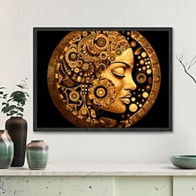People Wall Art Canvas Metal Woman Face Prints and Posters Abstract Portrait Pictures Decorative Fabric Painting For Living Room Pictures No Frame miniinthebox