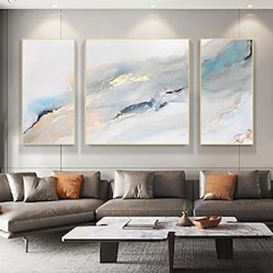 Abstract Watercolor river golden lines Wall Handpainted Modern Canvas Painting Art Living Room Decoration Pictures Home Decor Unframed miniinthebox