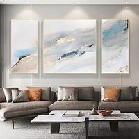 Abstract Watercolor river golden lines Wall Handpainted Modern Canvas Painting Art Living Room Decoration Pictures Home Decor Unframed miniinthebox - thumbnail