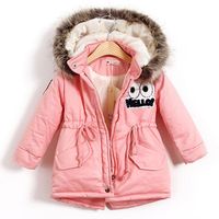 Girls Warm Thick Jackets With Fur Hat