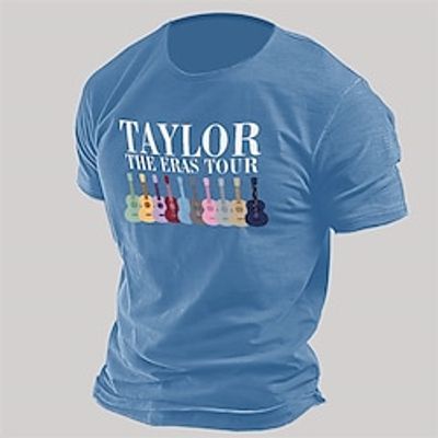 Letter Musical Instrument Black Blue T shirt Tee Men's Graphic Cotton Blend Shirt Sports Classic Shirt Short Sleeve Comfortable Tee Sports Outdoor Holiday Summer Fashion Designer Clothing S M L XL Lightinthebox