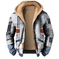 Color Block Patchwork Men's Daily 3D Printing Hoodie Holiday Vacation Going out Hoodies Blue Green Hooded Print Fall  Winter Designer Hoodie Sweatshirt Lightinthebox - thumbnail