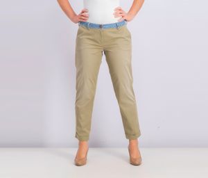 Womens Belt Loops Mid Rise Pants  Khaki