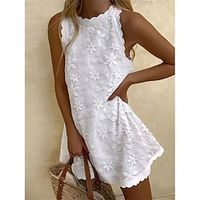 Women's Casual Dress Tank Dress Summer Dress Floral Print Crew Neck Mini Dress Fashion Streetwear Outdoor Street Sleeveless Loose Fit Black White Summer Spring S M L XL XXL Lightinthebox - thumbnail