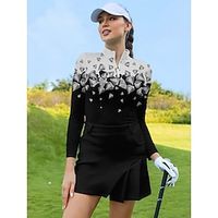 Women's Golf Polo Shirt Black Long Sleeve Top Ladies Golf Attire Clothes Outfits Wear Apparel miniinthebox