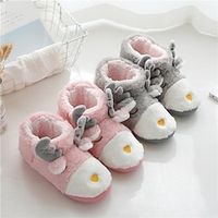 Christmas  Winter Home Cotton Slippers Christmas Deer Home Cotton  Plush Insulation Postpartum  Thick Soled Short Home Boots Lightinthebox - thumbnail