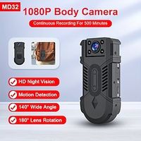 MD32 Mini Body Cameras Wireless WiFi Camera Security Nanny Smart Home Pet Dog Camera Indoor Outdoor Sports Pocket Baby Cam1080P Rotated 180 Degrees miniinthebox - thumbnail