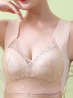 Gathered No Steel Ring Lace Beautiful Back Thin Section Fixed One Cup Seamless Sleep Bra