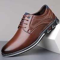Men's Oxfords Dress Shoes Dress Loafers Walking Business British Daily Party  Evening Faux Leather Warm Lace-up Black Brown Summer Spring Lightinthebox - thumbnail