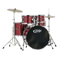 PDP Center Stage 5 Pieces Drum Set with Hardware and Cymbals - Ruby - thumbnail