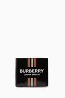 Logo International Bifold Wallet in Icon Stripe Coated Canvas Logo International Bifold Wallet in Icon Stripe Coated Canvas