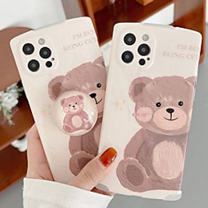 Phone Case For Apple Back Cover iPhone 12 Pro Max 11 X XR XS Max iphone 7Plus / 8Plus Shockproof Dustproof with Stand Word / Phrase Animal TPU miniinthebox