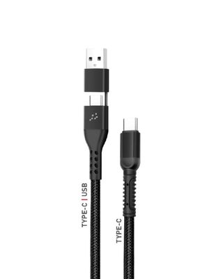 Trands 2 in 1 Type-C USB Type Cable Black