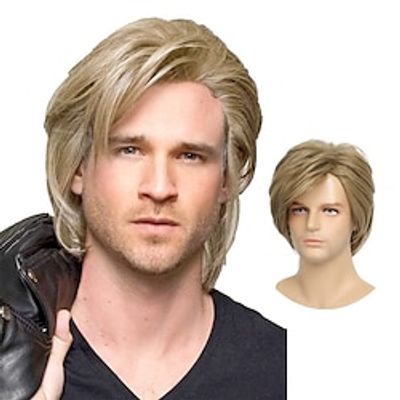 Men Wigs Blonde Layered for Male Guy Short Fluffy Natural Hair Synthetic Halloween Cosplay Costume Party Full Wigs (Blonde) miniinthebox Men Wigs Blonde Layered for Male Guy Short Fluffy Natural Hair Synthetic Halloween Cosplay Costume Party Full Wigs (Blonde) miniinthebox