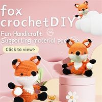 Crochet Kit for Beginners, Crocheting Animals Kits w Step-by-Step Video Tutorials, Knitting Starter Pack for Adults and Kids Woven Fox Crochet Material Wrapped With Wool And Hand Made Diy Knitted Material For Ball Crochet Dolls Lightinthebox - thumbnail