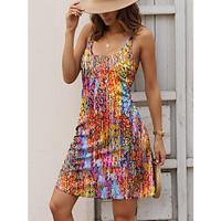 Women's Casual Dress Tank Dress Ombre Print U Neck Mini Dress Sleeveless Summer Lightinthebox