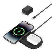 Belkin BoostCharge Pro 2-in-1 15W Magnetic Wireless Charging Pad with Qi2 | Black |BL-QI2MAGNETIC-PAD-2IN1-BLK