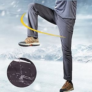 Men's Waterproof Hiking Pants Fleece Lined Pants Softshell Pants Winter Outdoor Thermal Warm Fleece Lining Waterproof Windproof Pants  Trousers Bottoms Black Grey Fleece Hunting Ski  Snowboard Lightinthebox