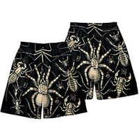 Casual / Sporty Athleisure Men's Jogger Shorts Daily Holiday Pants Short Spider Scorpion Elastic Waist 3D Print Black miniinthebox - thumbnail