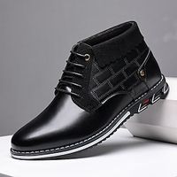 Men's Boots Comfort Shoes Vintage Business Casual Daily PU Mid-Calf Boots Black Brown Winter Fall Lightinthebox - thumbnail