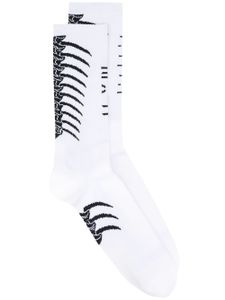 UNRAVEL PROJECT ribbed bone socks - White