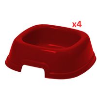 Georplast Mon Ami Plastic Pet Bowl XL - Red (Pack of 4)