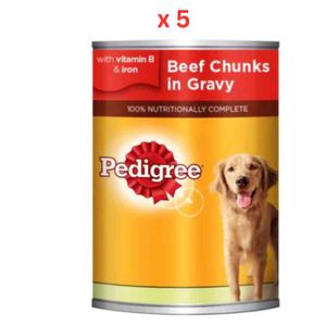 Pedigree Beef Chunks In Gravy Dog Food 400g (Pack Of 5)