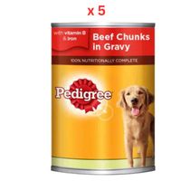 Pedigree Beef Chunks In Gravy Dog Food 400g (Pack Of 5)