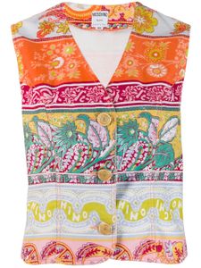 Moschino Pre-Owned 1990's floral print vest - ORANGE