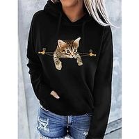Women's Hoodie Sweatshirt Pullover Sportswear Festival Drawstring Front Pocket Black Red Navy Blue Cat Casual Sports Hoodie Long Sleeve Top Micro-elastic Fall Winter Lightinthebox Women's Hoodie Sweatshirt Pullover Sportswear Festival Drawstring Front Pocket Black Red Navy Blue Cat Casual Sports Hoodie Long Sleeve Top Micro-elastic Fall Winter Lightinthebox