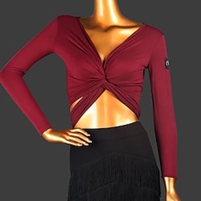 Latin Dance Ballroom Dance Top Cinch Cord Pure Color Splicing Women's Performance Training Long Sleeve Modal Lightinthebox Latin Dance Ballroom Dance Top Cinch Cord Pure Color Splicing Women's Performance Training Long Sleeve Modal Lightinthebox
