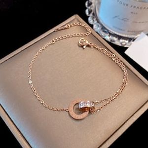 Women's Bracelet Classic Letter Fashion Korean Titanium Steel Bracelet Jewelry Silver / Rose Gold / Gold For Party Gift miniinthebox