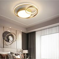 LED Ceiling Light Black Gold 40 cm Circle Design Flush Mount Lights Metal Modern Style Black Nordic Style 110-240 V Lightinthebox - thumbnail