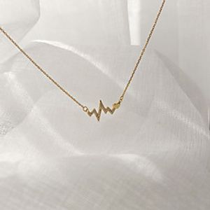 yongcheng s925 silver heartbeat necklace female korean girl heart cold wind simple ecg love heart diamond clavicle chain Lightinthebox