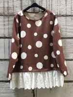 Polka Dot Patchwork Women Blouses