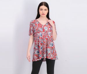 Womens Floral Print Kino Top  Red Combo