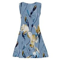 Kids Little Girls' Dress Floral A Line Dress Daily Holiday Vacation Print White Navy Blue Above Knee Sleeveless Casual Cute Sweet Dresses Spring Summer Regular Fit 3-10 Years Lightinthebox - thumbnail