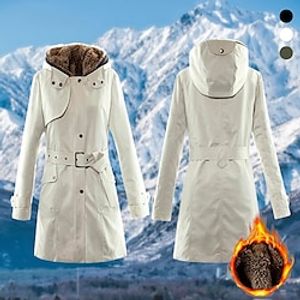 Women's Hiking Jacket Hiking Raincoat Waterproof Hiking Jacket Winter Outdoor Thermal Warm Windproof Breathable Water Repellent Outerwear Windbreaker Top Ski  Snowboard Fishing Climbing Black Green Lightinthebox