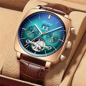 AILANG Famous Brand Watch Montre Automatique Luxe Chronograph Square Large Dial Watch Hollow Waterproof Mens Fashion Watches miniinthebox
