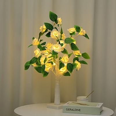 1pc Tree Lights Led Valentine's Day Rose Flower For Girl Friends Indoor Party Decoration Lights Christmas Event Scene Arrangement Landscape Glow Tree USB Powered Lightinthebox